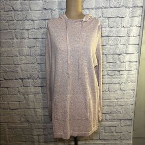 J. Jill Heathered Pink Hooded Tunic Sweater